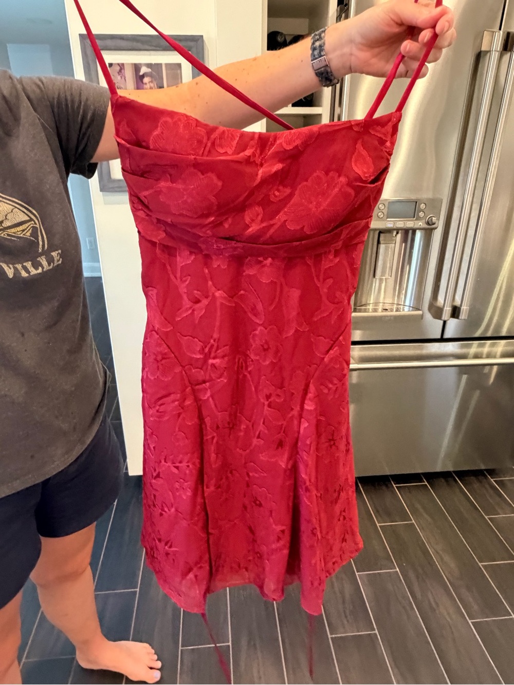 Find me on Depop or Vintage for cheaper! Red Floral Homecoming Dress